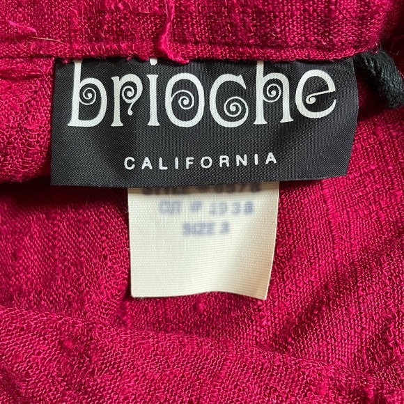 Vintage Red Flax Rayon matched set XS - Picture 6 of 8